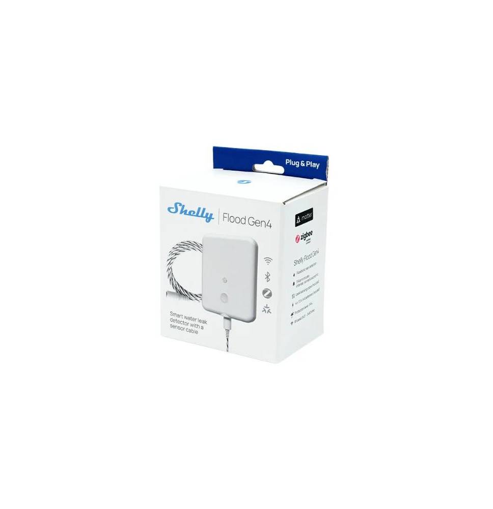 Shelly Flood Gen4 - Sensore allagamento Wi-Fi/ZIgbee/BT Gen4 + cavo 2m