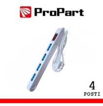 Multipresa Salvaspazio 4posti 2P+T bipasso con protez Spina 10A + interr